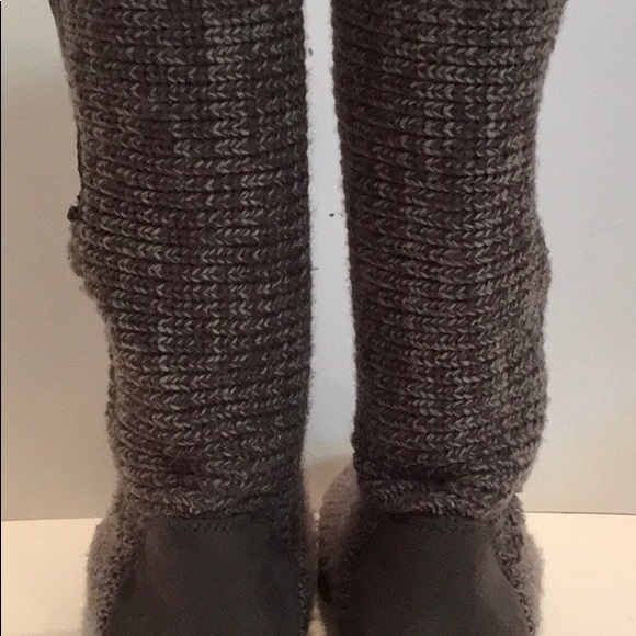 SOCK KNIT BOOTIES KOHLS RUBBER SOLES ZIP SIDE SZ 6 - Picture 3 of 7